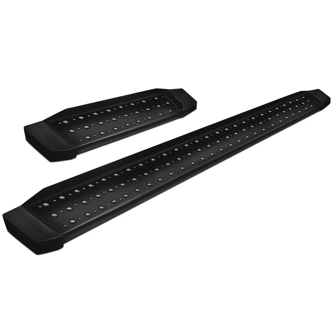 SR-DOR353296 – BLACK HORSE Running Board, 6-1/2 Inch Width Powder Coated Black Steel Unlighted Body Panel Mount 1 Ful...